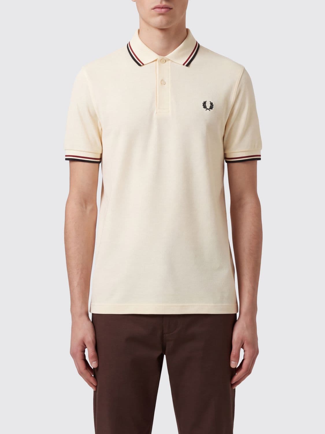 Fred Perry Short-Sleeve Cotton Polo with Embroidered Logo and Contrast Trims