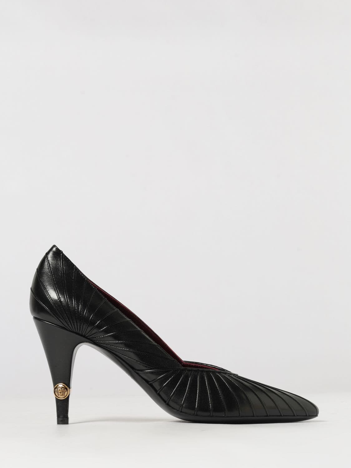 Versace Gianni Quilted Leather Pumps with Medusa Logo and Stiletto Heel
