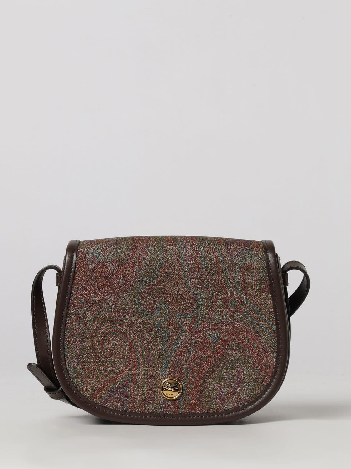 Etro Mini Crossbody Bag in Coated Cotton with Paisley Print