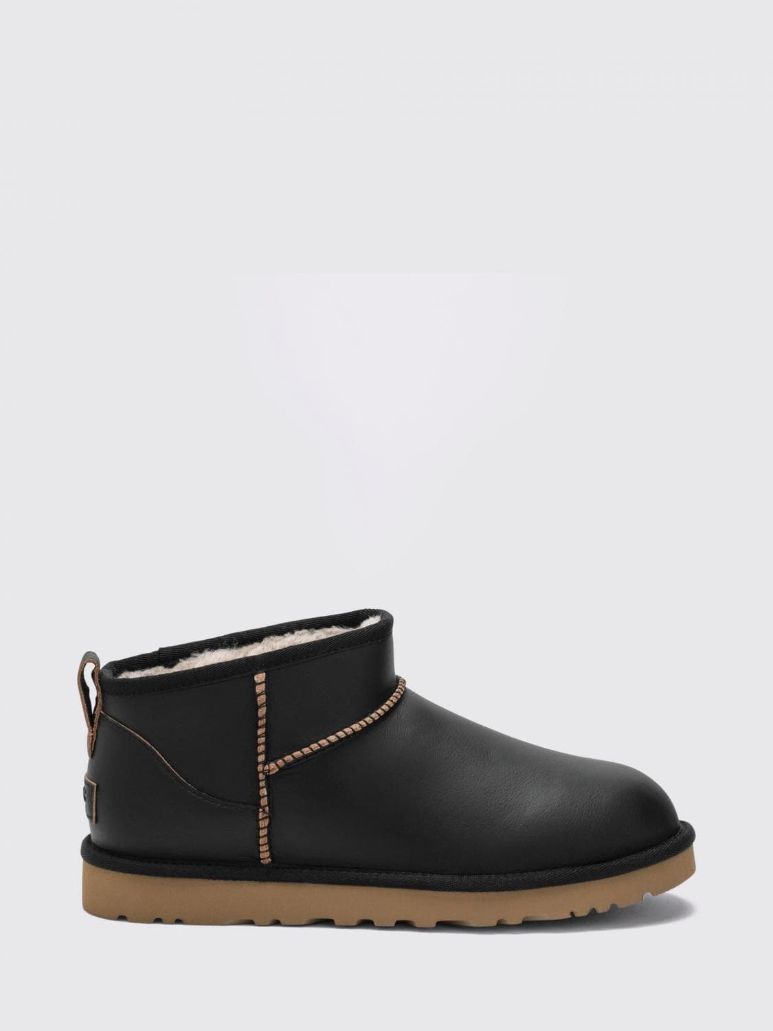Ugg Classic Ultra Mini Leather Ankle Boots with Wool Lining