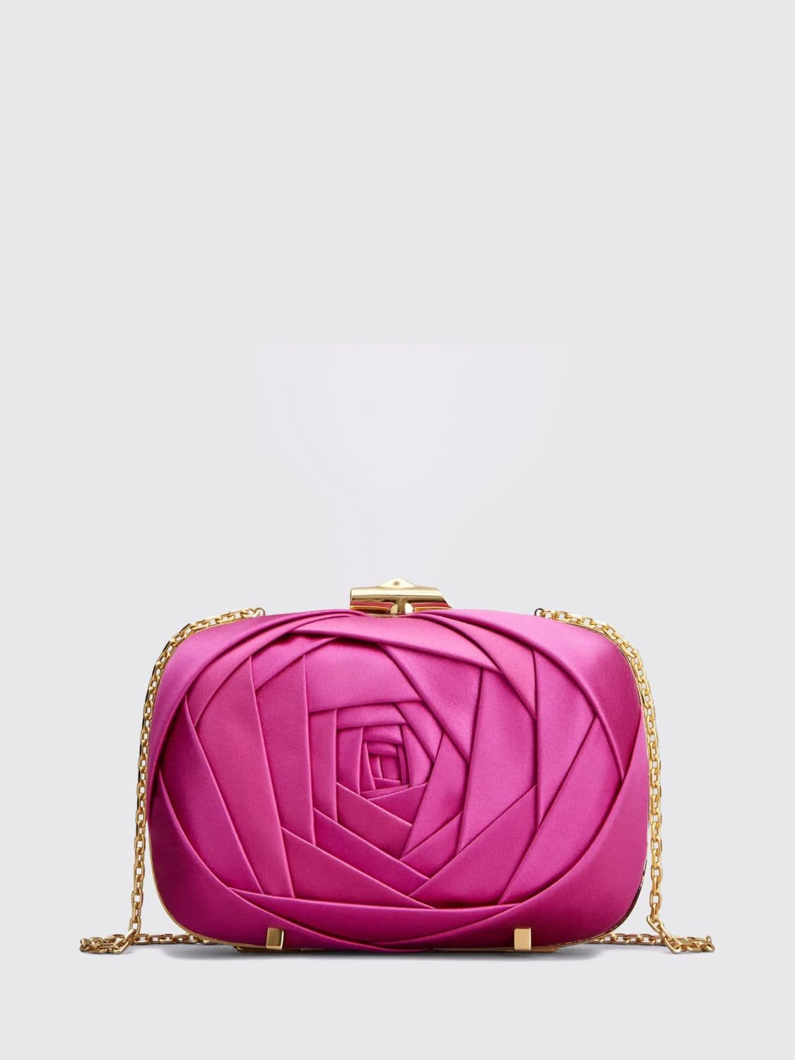 Roger Vivier Rose Vivier Floral Embroidered Silk Satin Mini Bag
