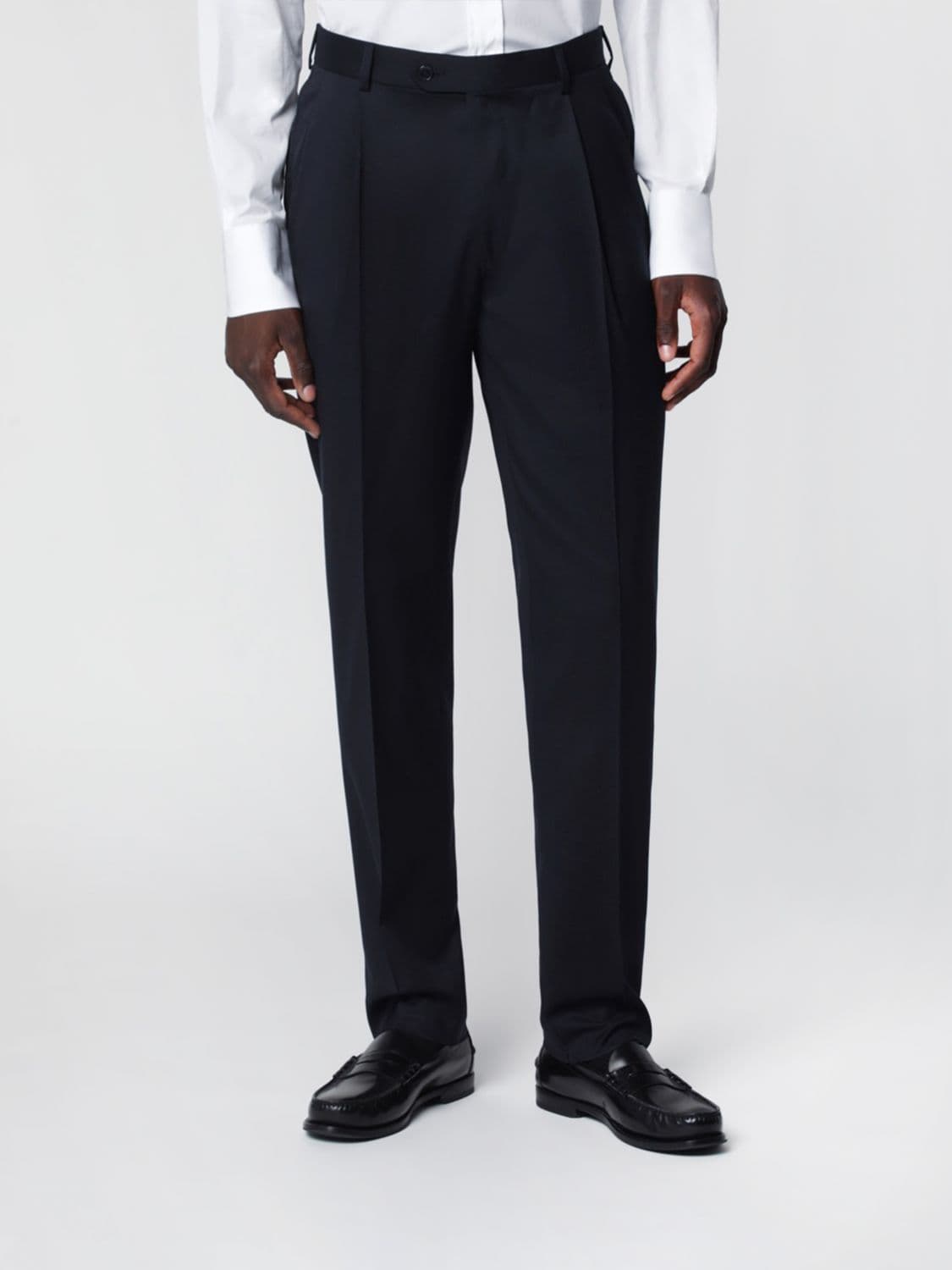 Luigi Bianchi Double-Breasted Pure Virgin Wool Suit with Peak Lapels