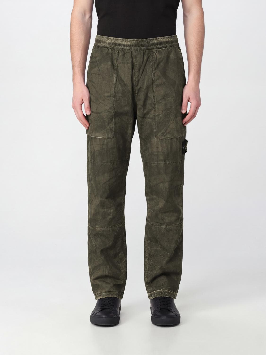 Stone Island Nylon Straight-Leg Trousers with Compass Logo Patch