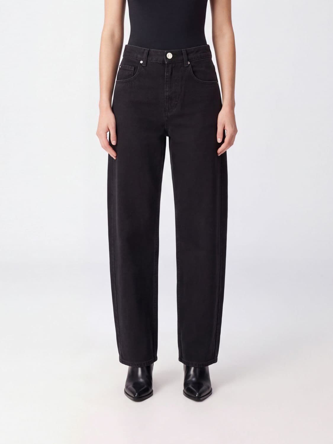 Isabel Marant Etoile Oriane High-Waisted Baggy Jeans in Cotton Denim