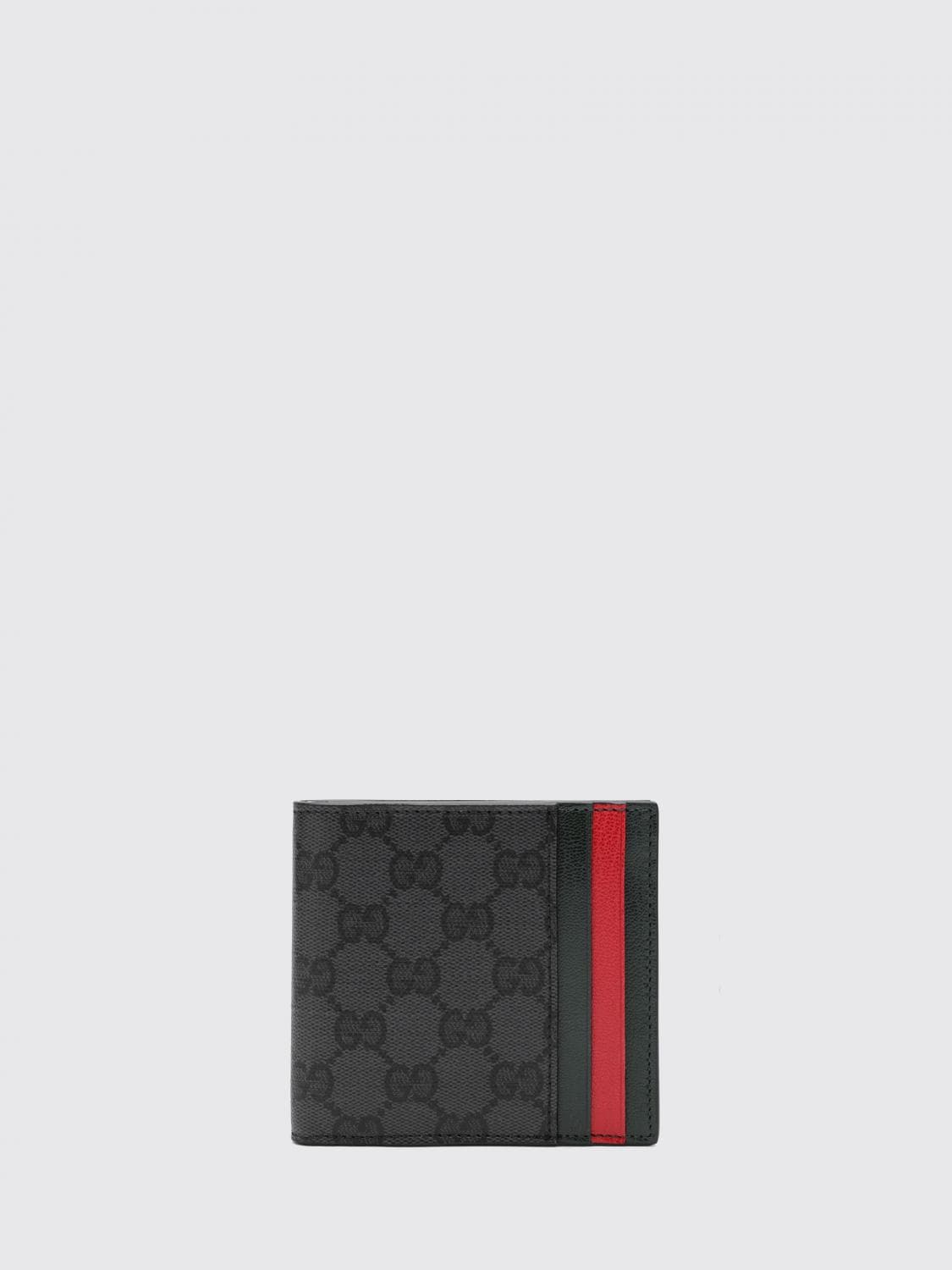 Gucci GG Supreme Monogram Bifold Wallet with Stripe Detail
