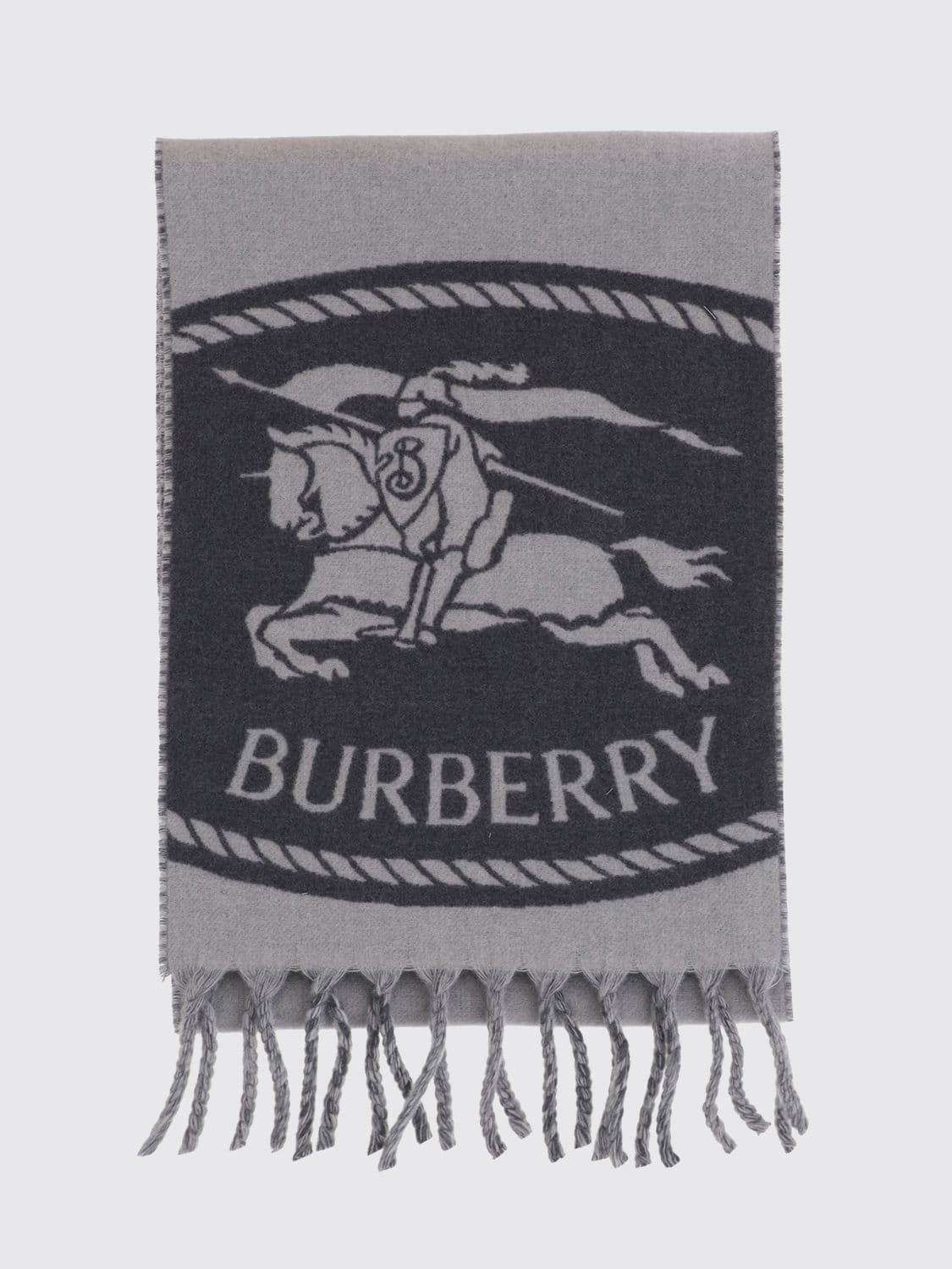 Burberry Reversible Check Cashmere Scarf with Fringed Edges