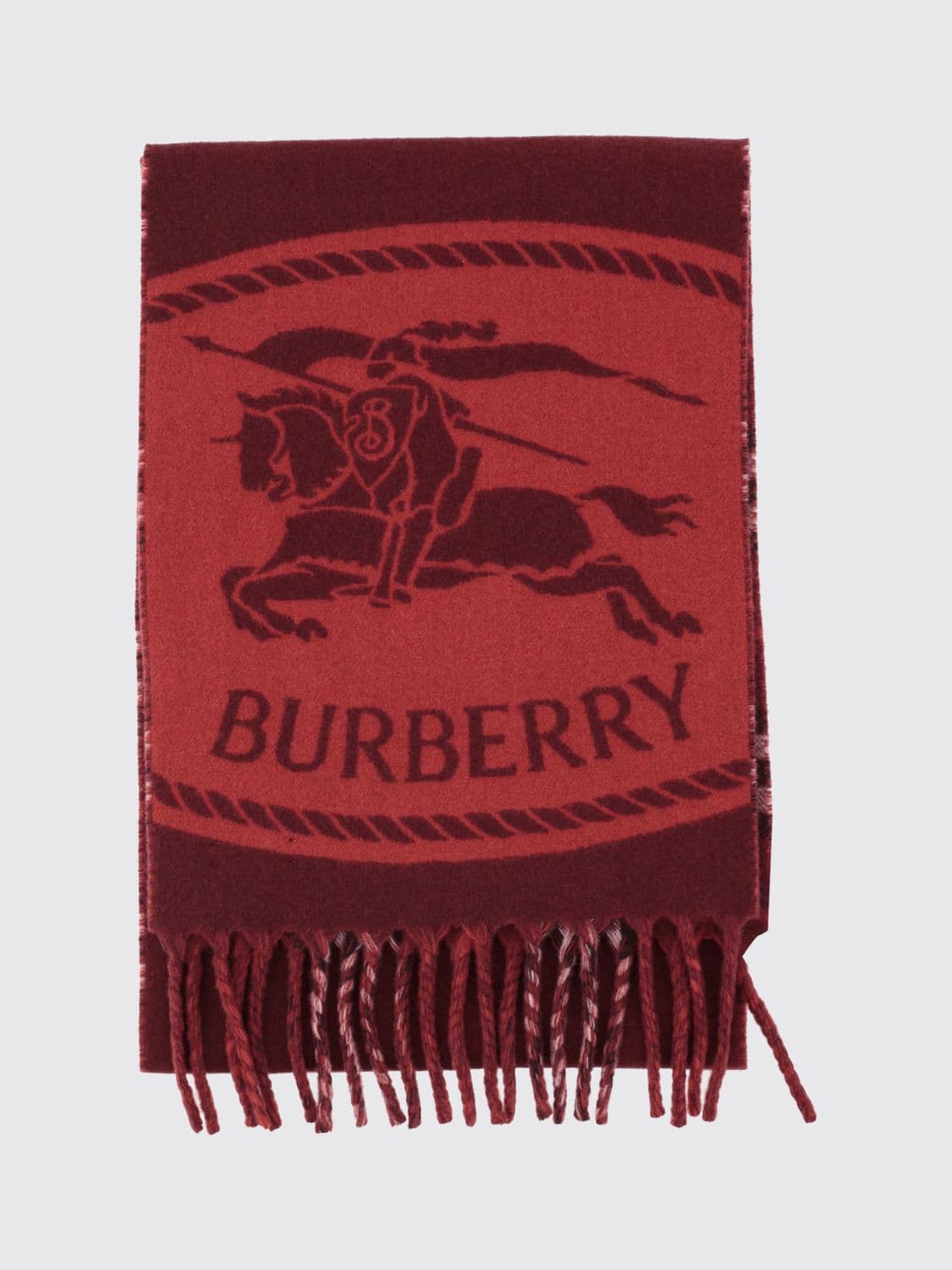 Burberry Reversible Check Cashmere Scarf with Fringed Edges