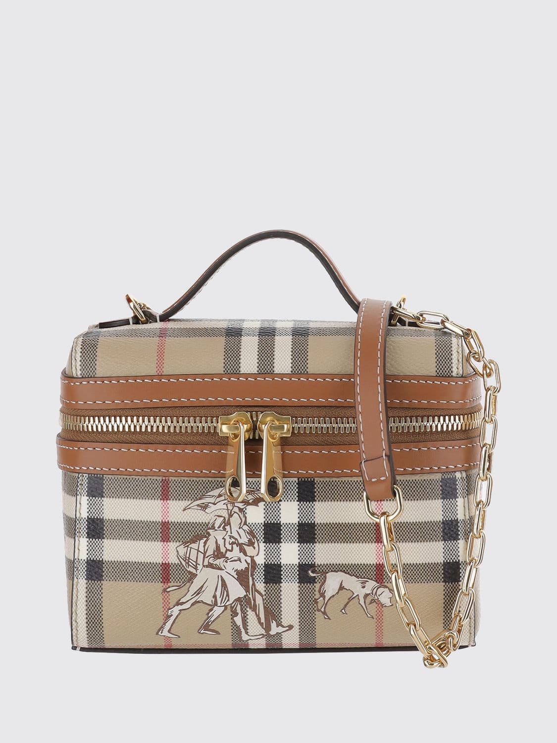 Burberry Small Vintage Check Vanity Case Bag with Double Handles
