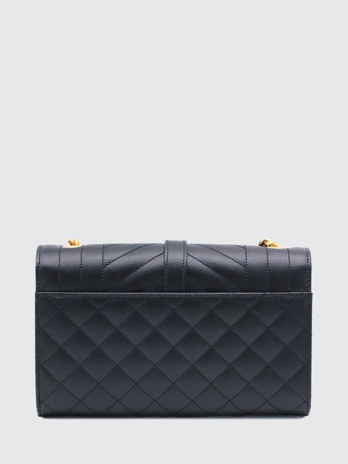 Saint Laurent Quilted Grain de Poudre Leather Mini Bag with YSL Monogram