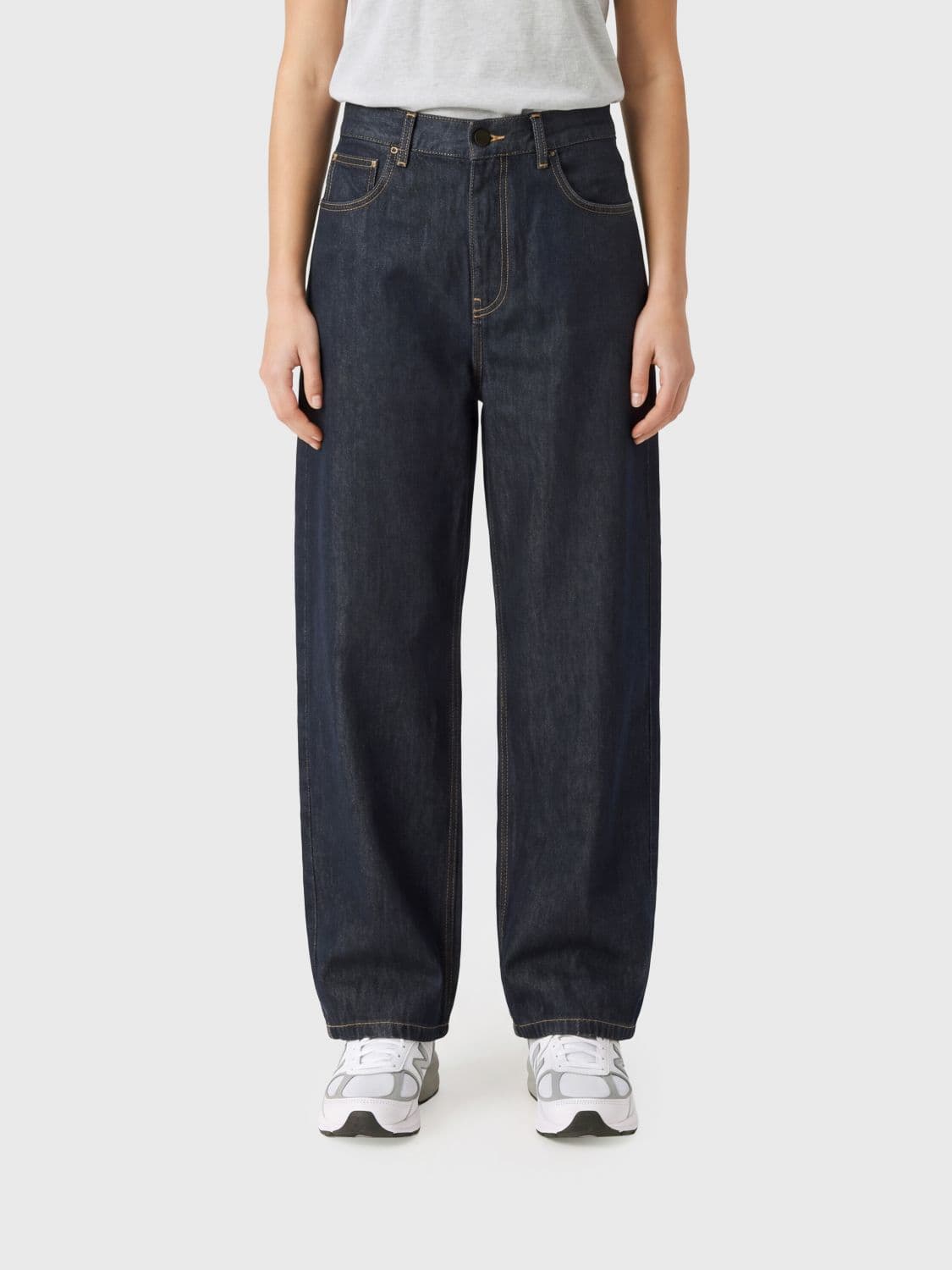 Carhartt Wip Brandon Wide-Leg Mid-Rise Jeans in Cotton Denim with a Back Logo