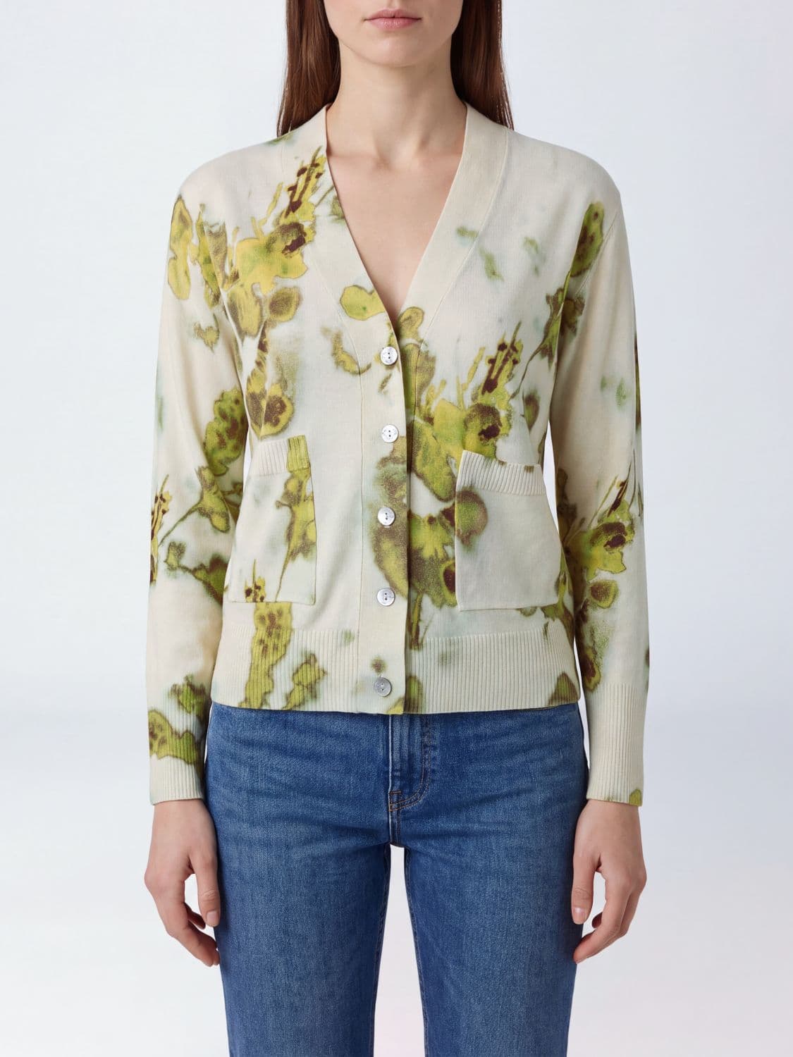 In Bed With You Button-Front Tartan Wool Cardigan with a V-Neck