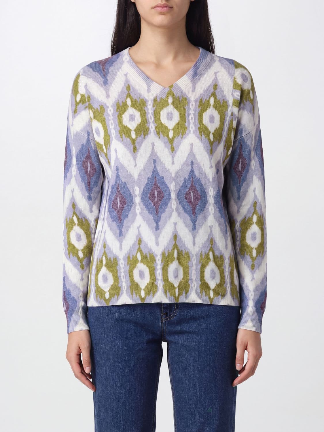 In Bed With You Tie-Dye Pure Wool V-Neck Cardigan with Button Front