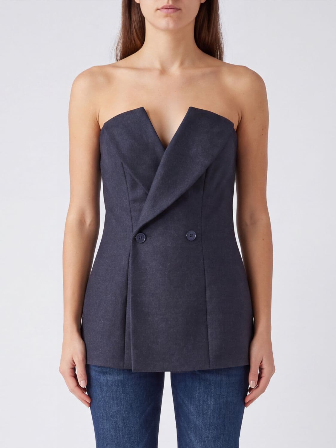 Parosh Double-Breasted Tailored Waistcoat P. A.R. O.S. H. in Virgin Wool with Shawl Lapels