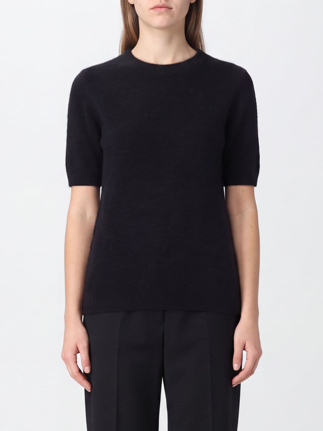 Parosh Short-Sleeved Crew-Neck Jumper P. A.R. O.S. H. in Yak and Wool Blend