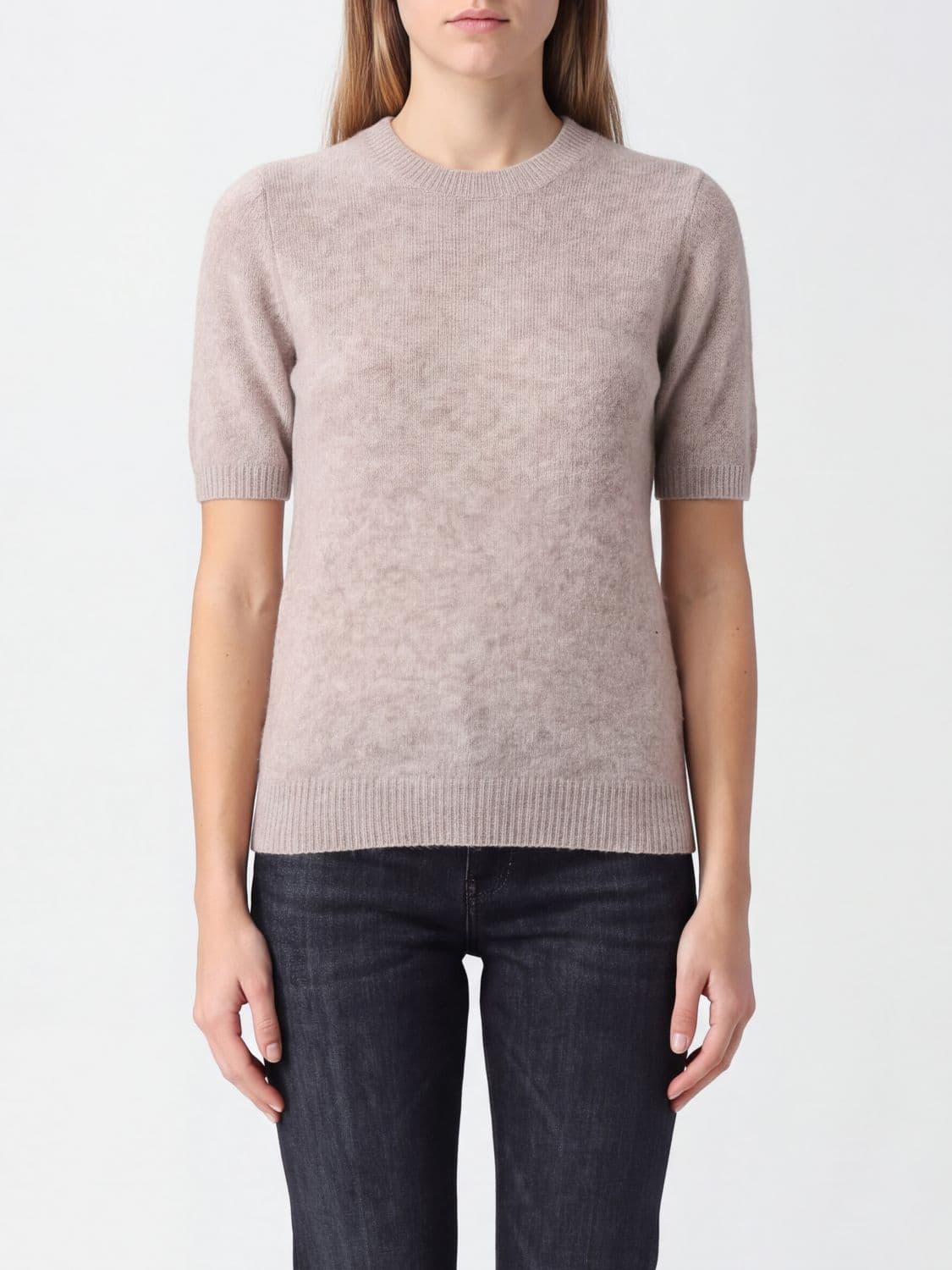 Parosh Short-Sleeved Crew-Neck Jumper P. A.R. O.S. H. in Yak and Wool Blend