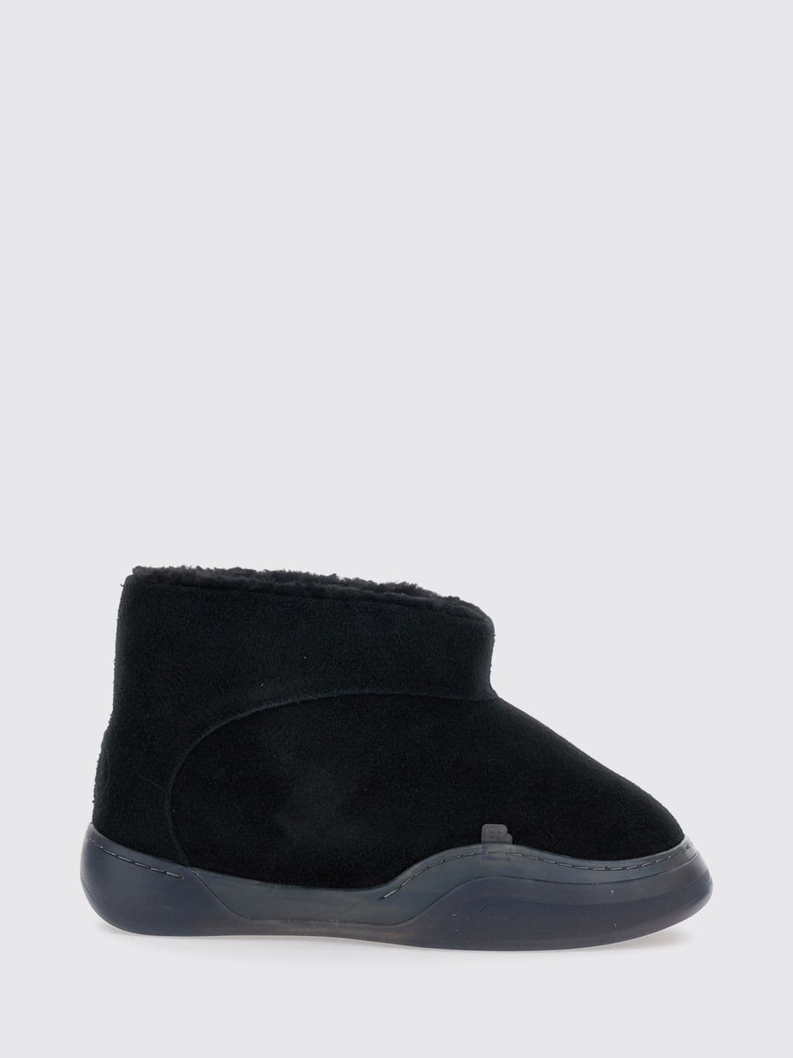 Erl Vamp Suede Slip-On Ankle Boots with Shearling Lining