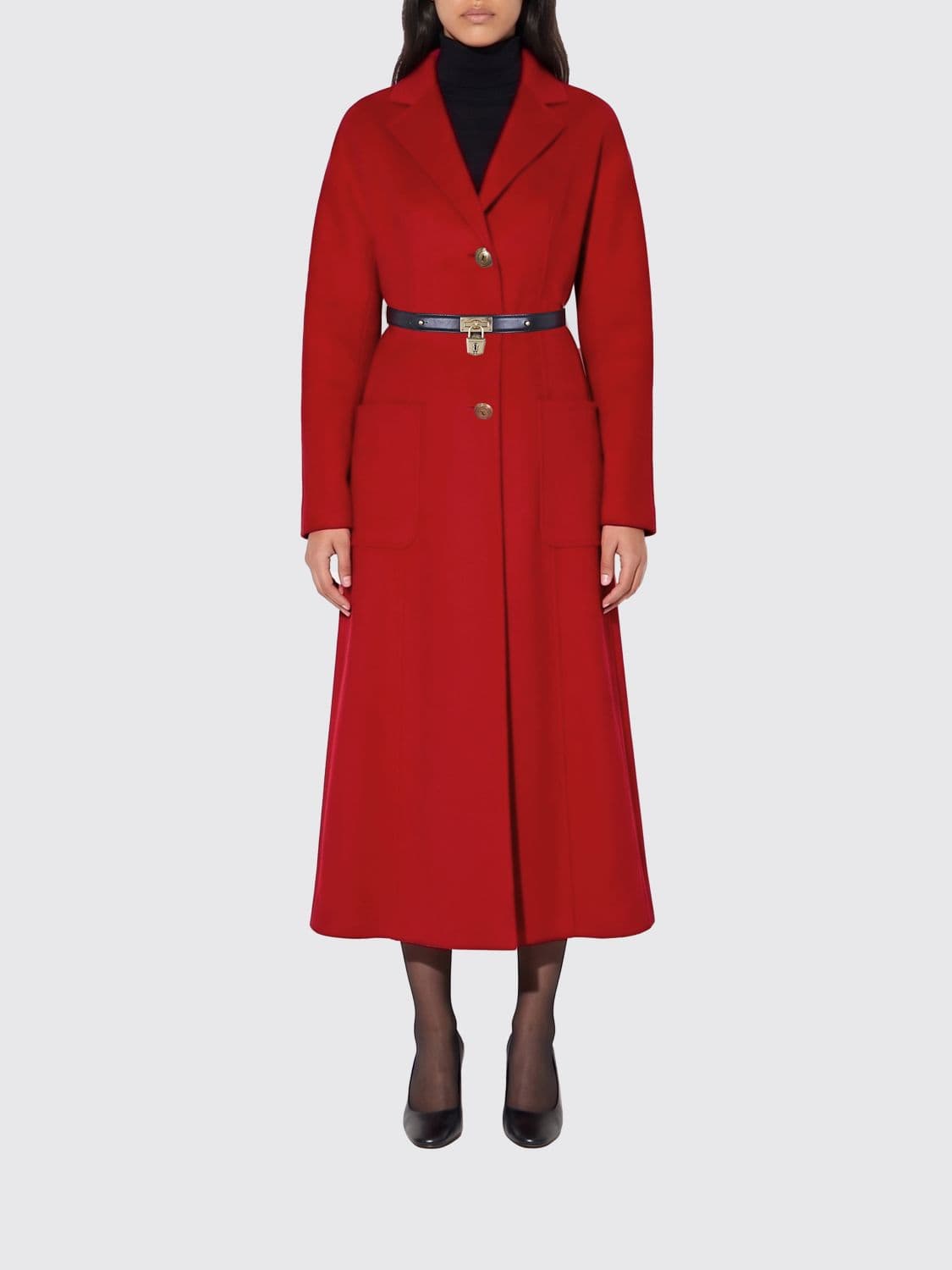 Elisabetta Franchi Coat Woman color Red