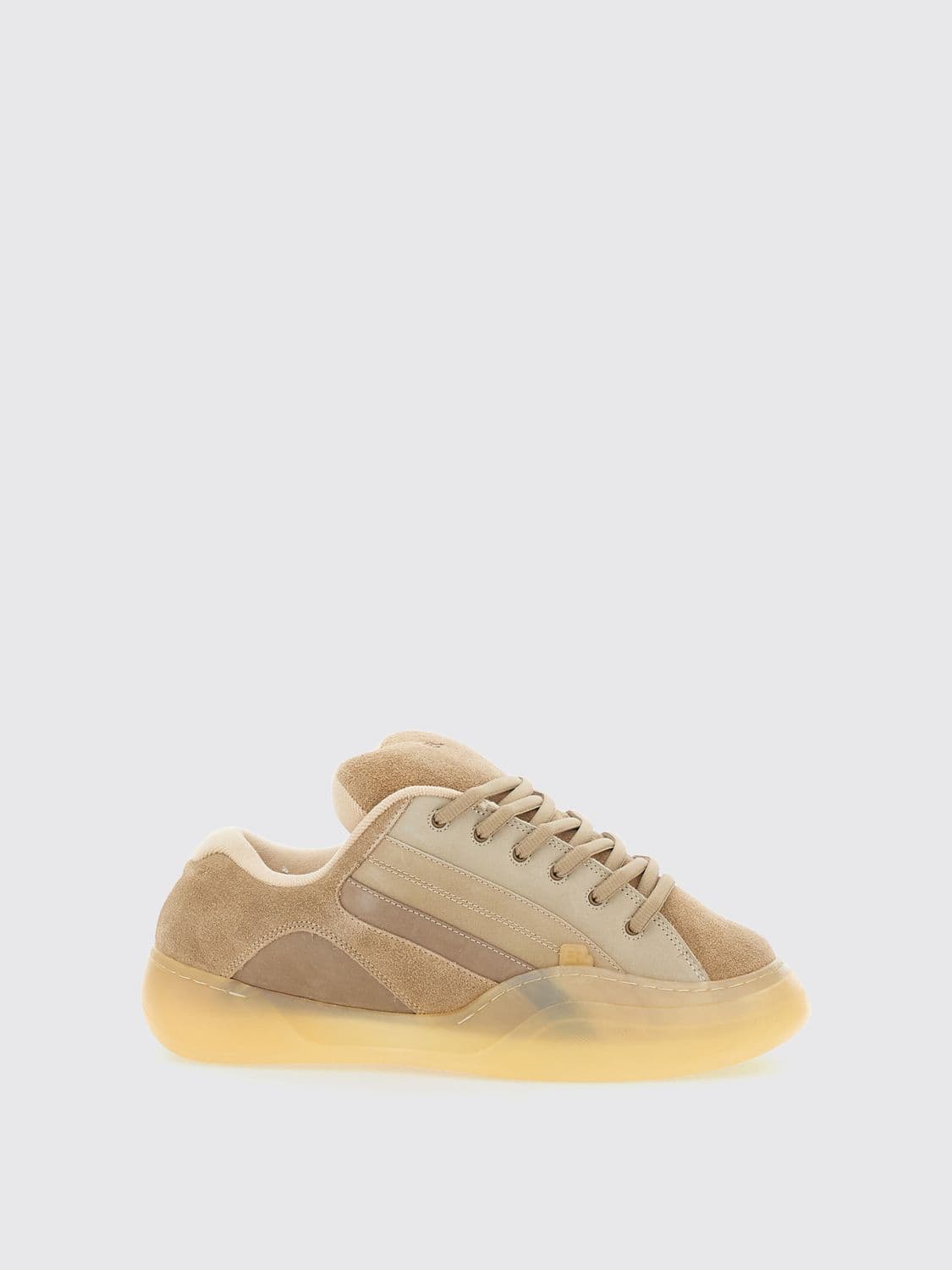 Erl Quad Vamp Leather and Suede Low-Top Sneakers with Padded Ankle