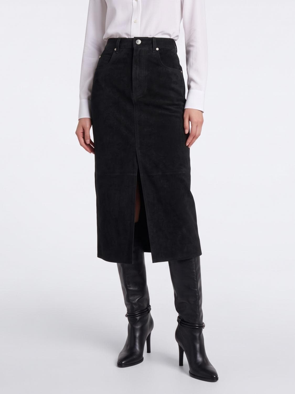 Isabel Marant Etoile Bisane High-Waisted Cotton Midi Pencil Skirt