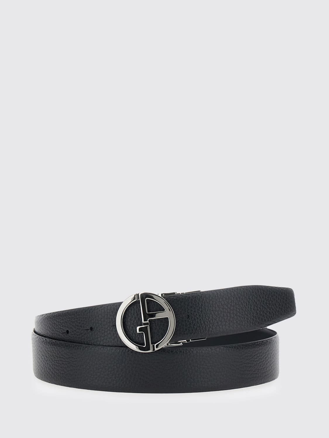 Giorgio Armani Reversible Leather Belt with Monogram Buckle