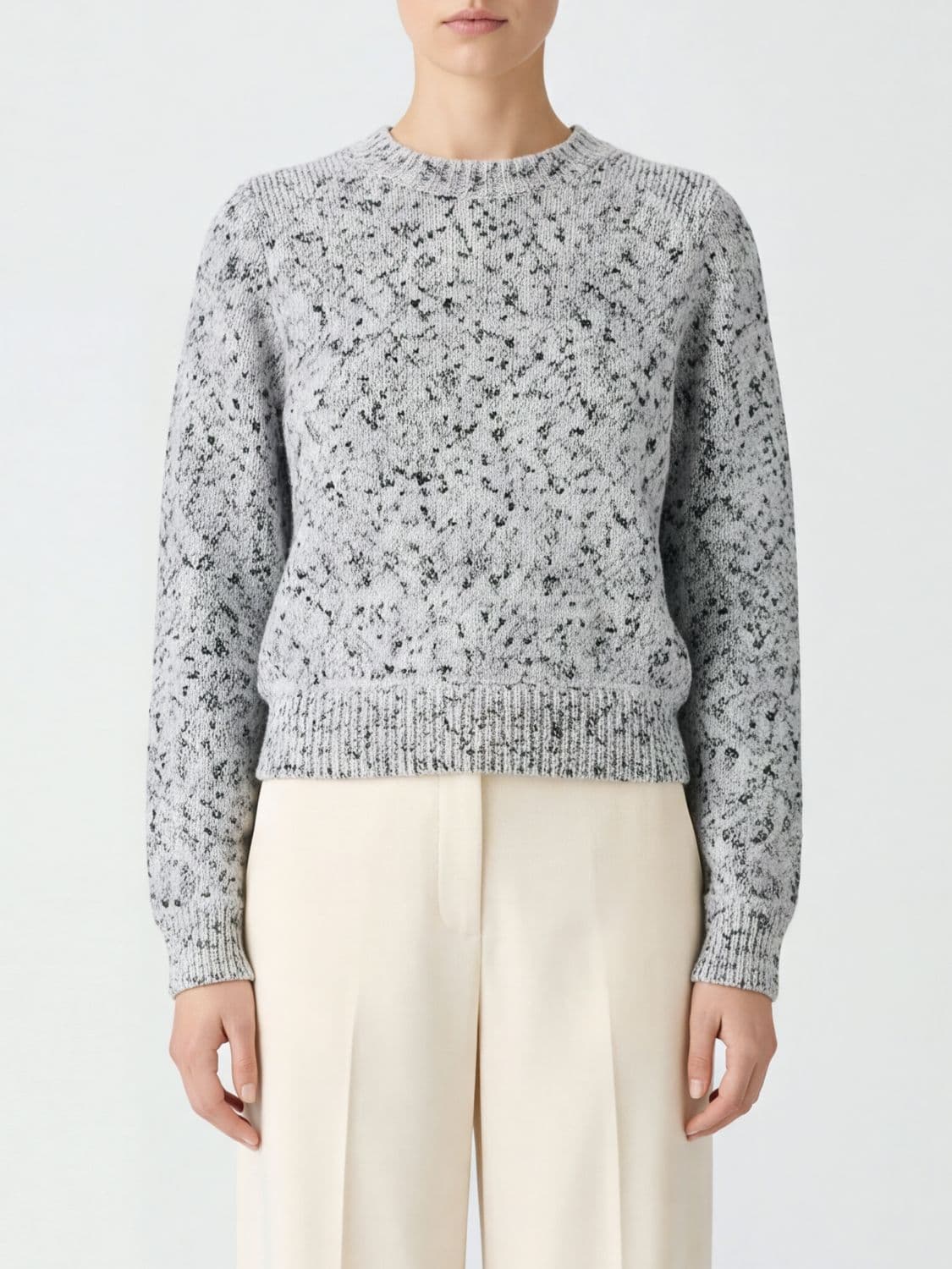 Isabel Marant Etoile Abstract Print Cotton Crewneck Jumper with Dropped Shoulders