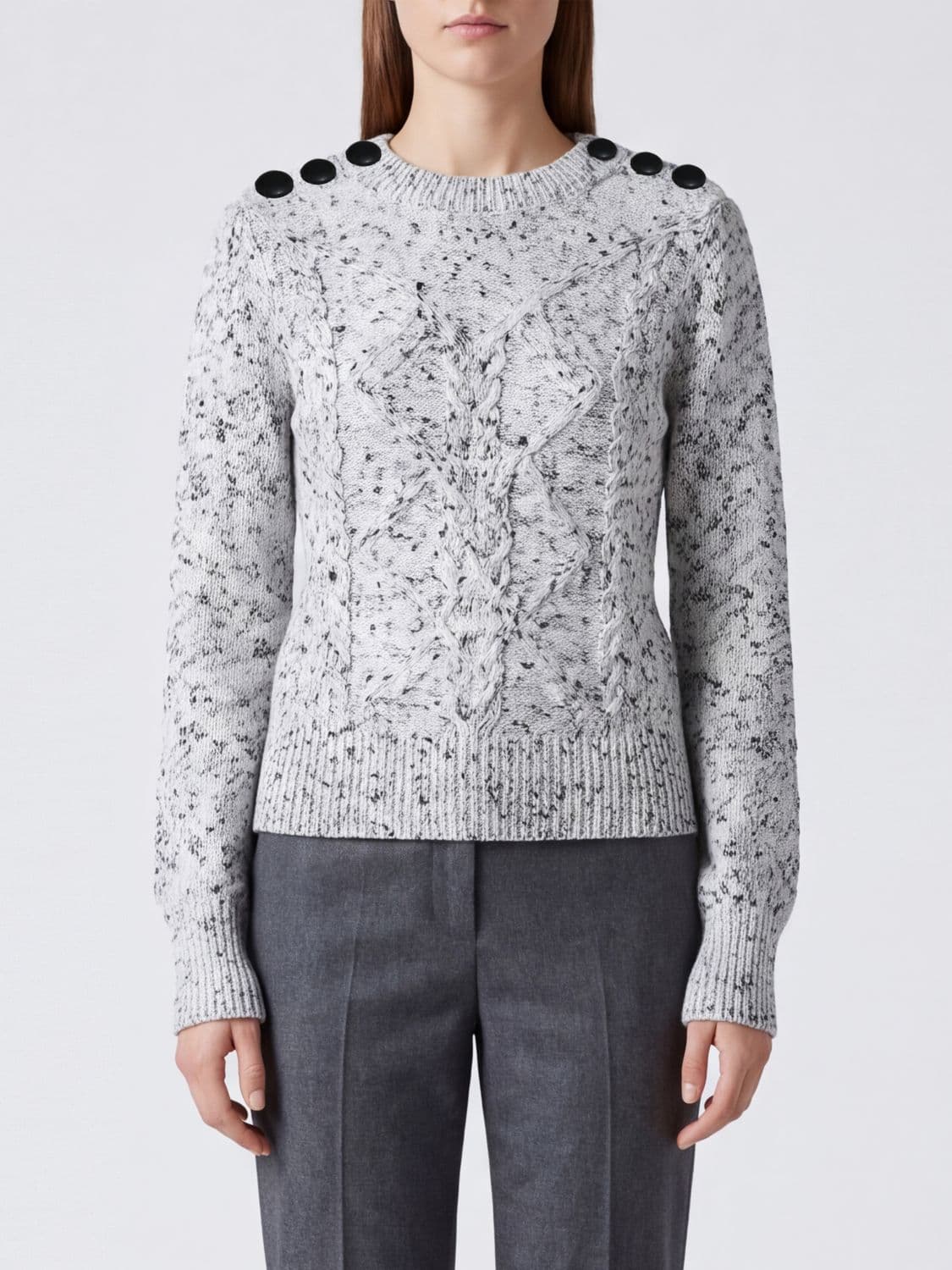 Isabel Marant Etoile Cotton and Cashmere Crewneck Jumper with Shoulder Buttons