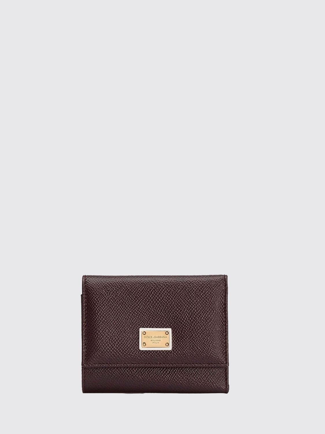 Dolce & Gabbana Saffiano Calfskin Tri-Fold Wallet with Logo Plaque