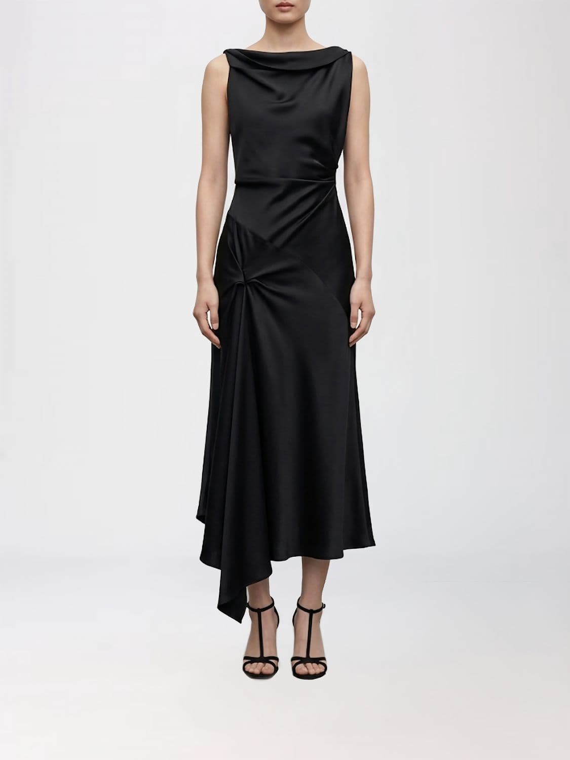 Victoria Victoria Beckham Posy Asymmetrical Off-The-Shoulder Crêpe Midi Dress