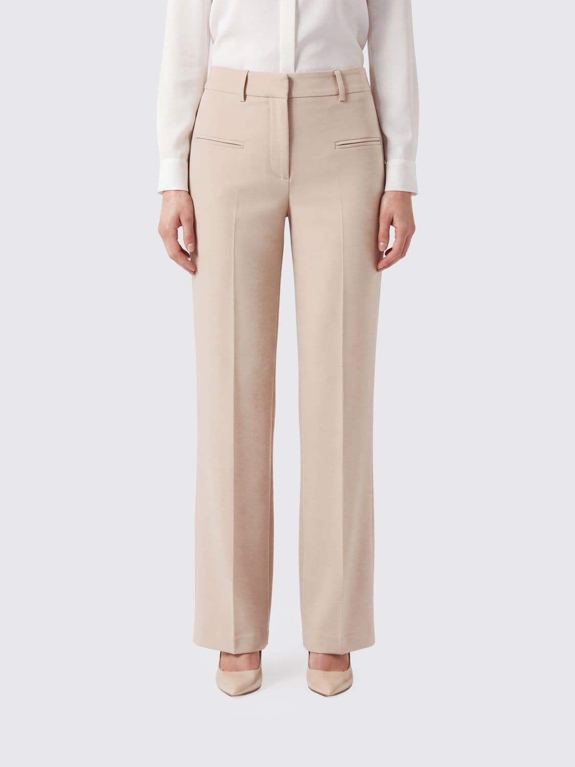 Federica Tosi High-Waisted Tailored Straight-Leg Crêpe Trousers