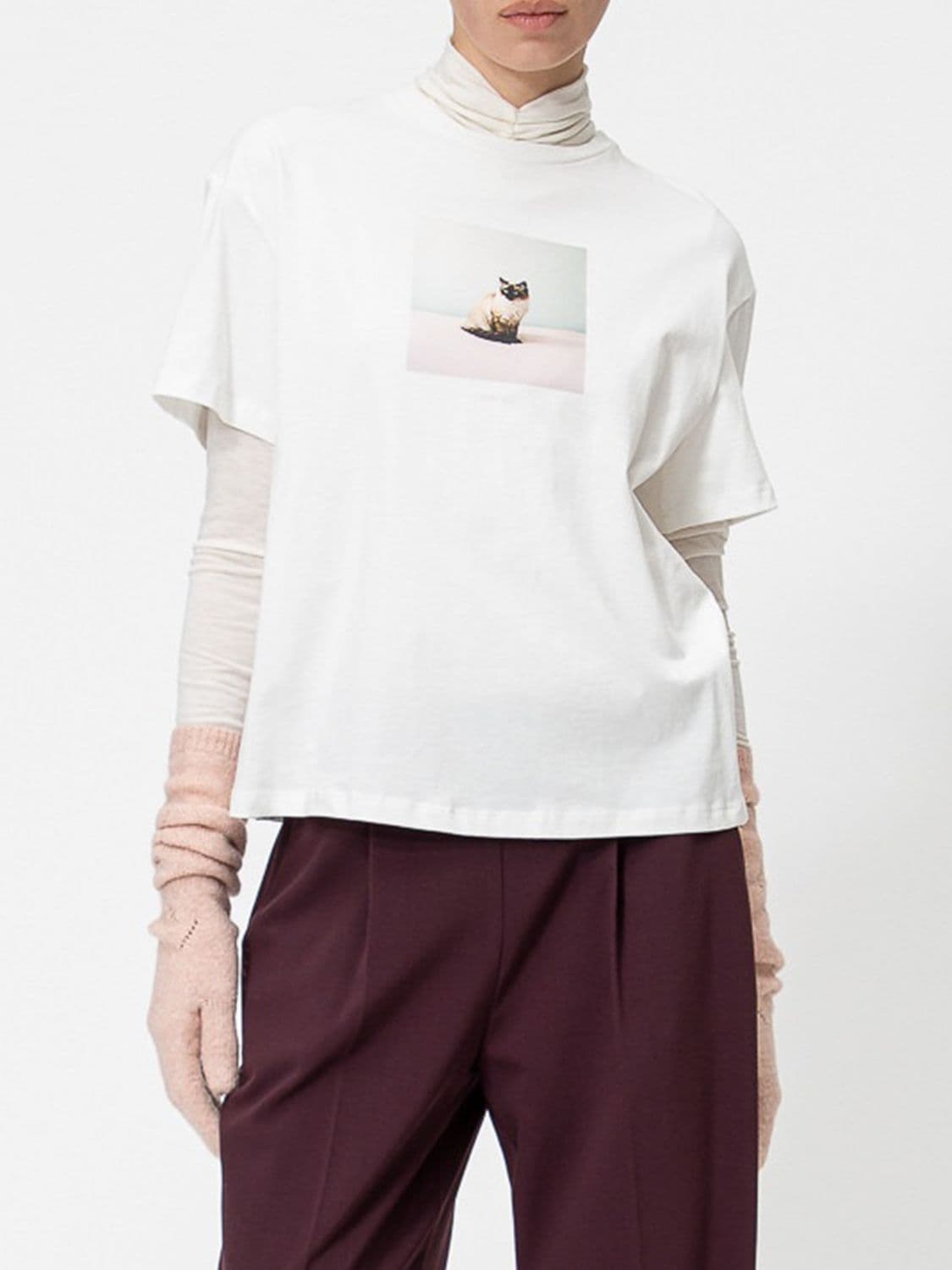 Twinset Dropped Shoulder Cotton T-shirt with Graphic Print
