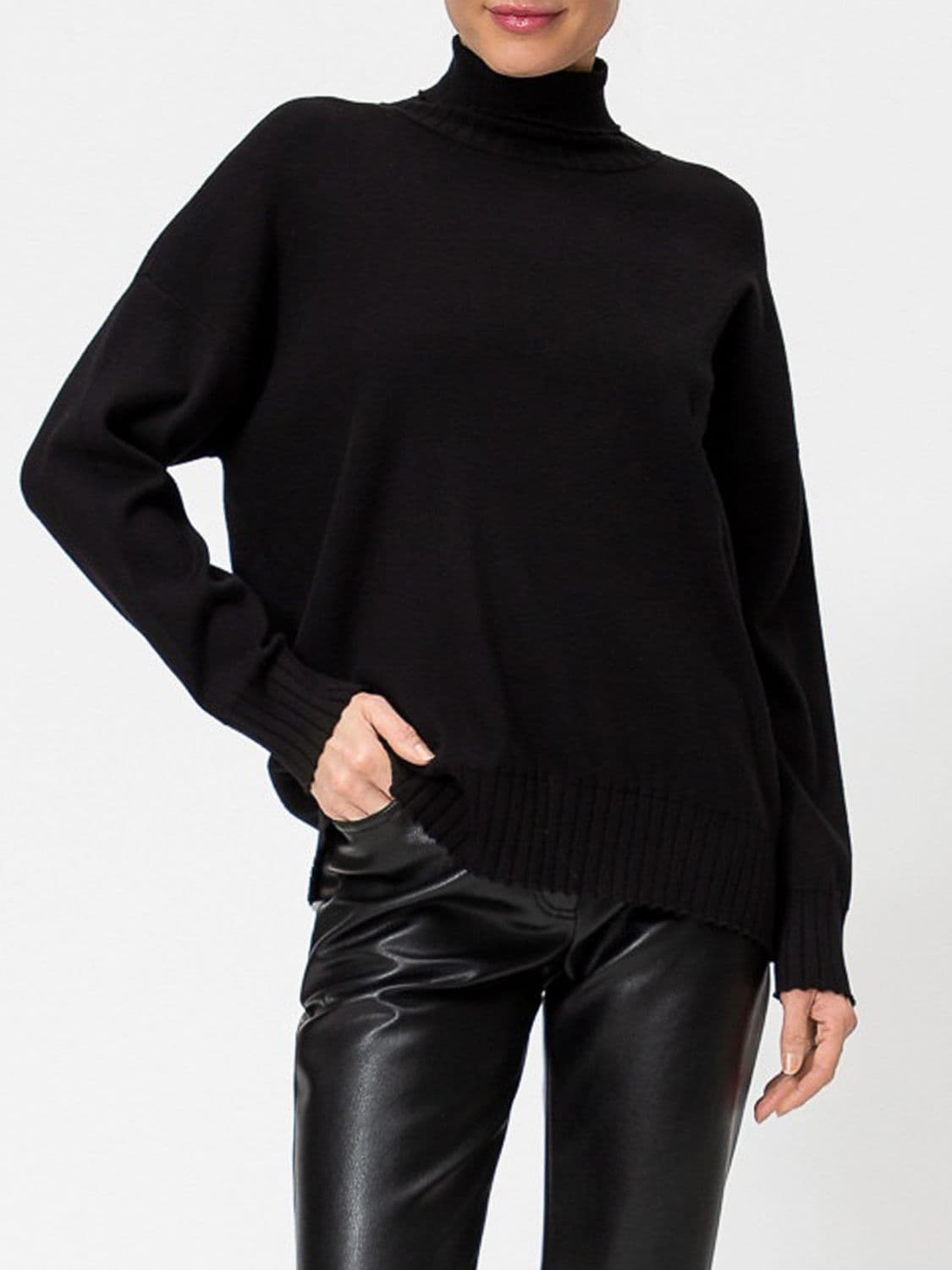 Actitude Twinset Basic Viscose Blend Long-Sleeved Turtleneck Jumper