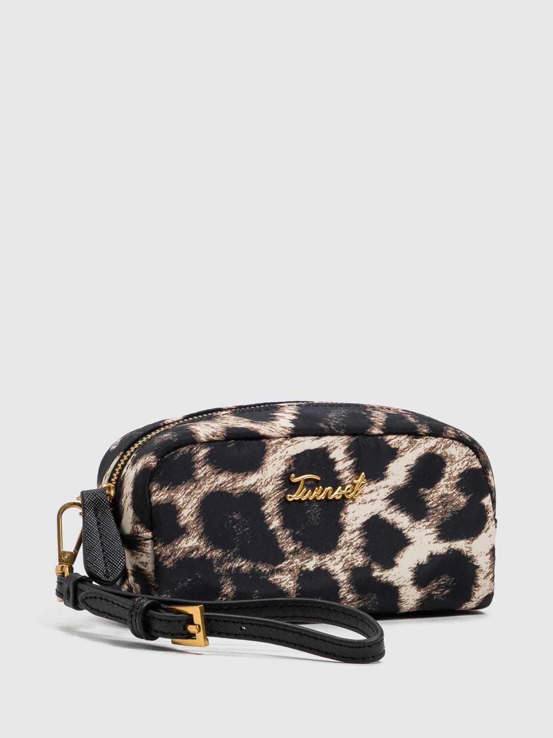 Twinset Animalier Print Pouch with Removable Wristlet Strap