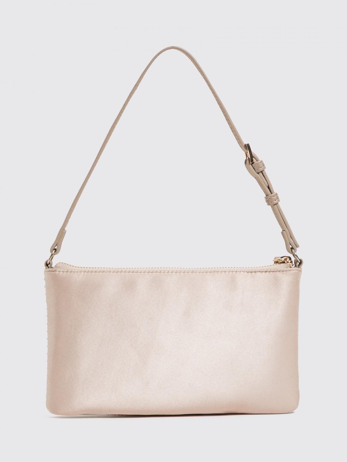 Twinset Satin Mini Shoulder Bag with Crystal Embroidery
