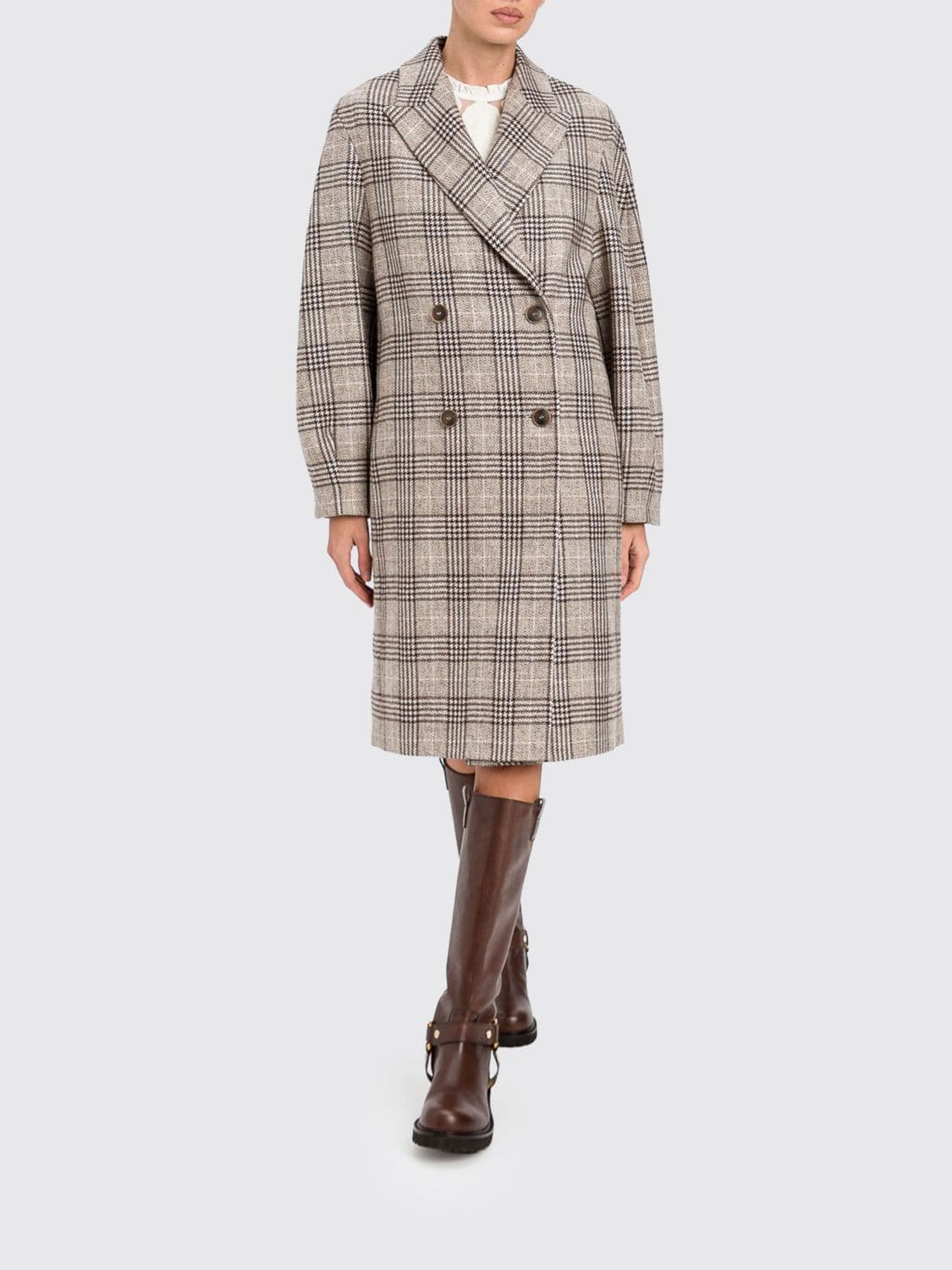 Twinset Coat Woman color Coffee