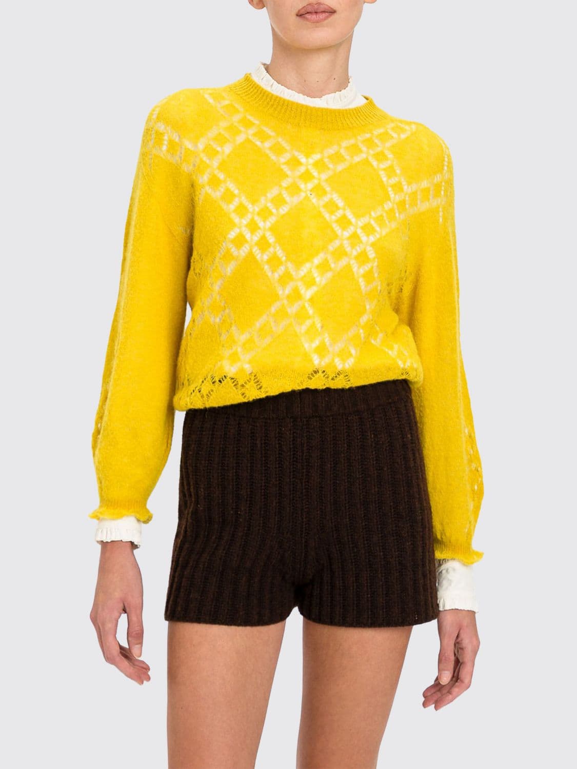 Twinset Open-Knit Wool Blend Crewneck Jumper
