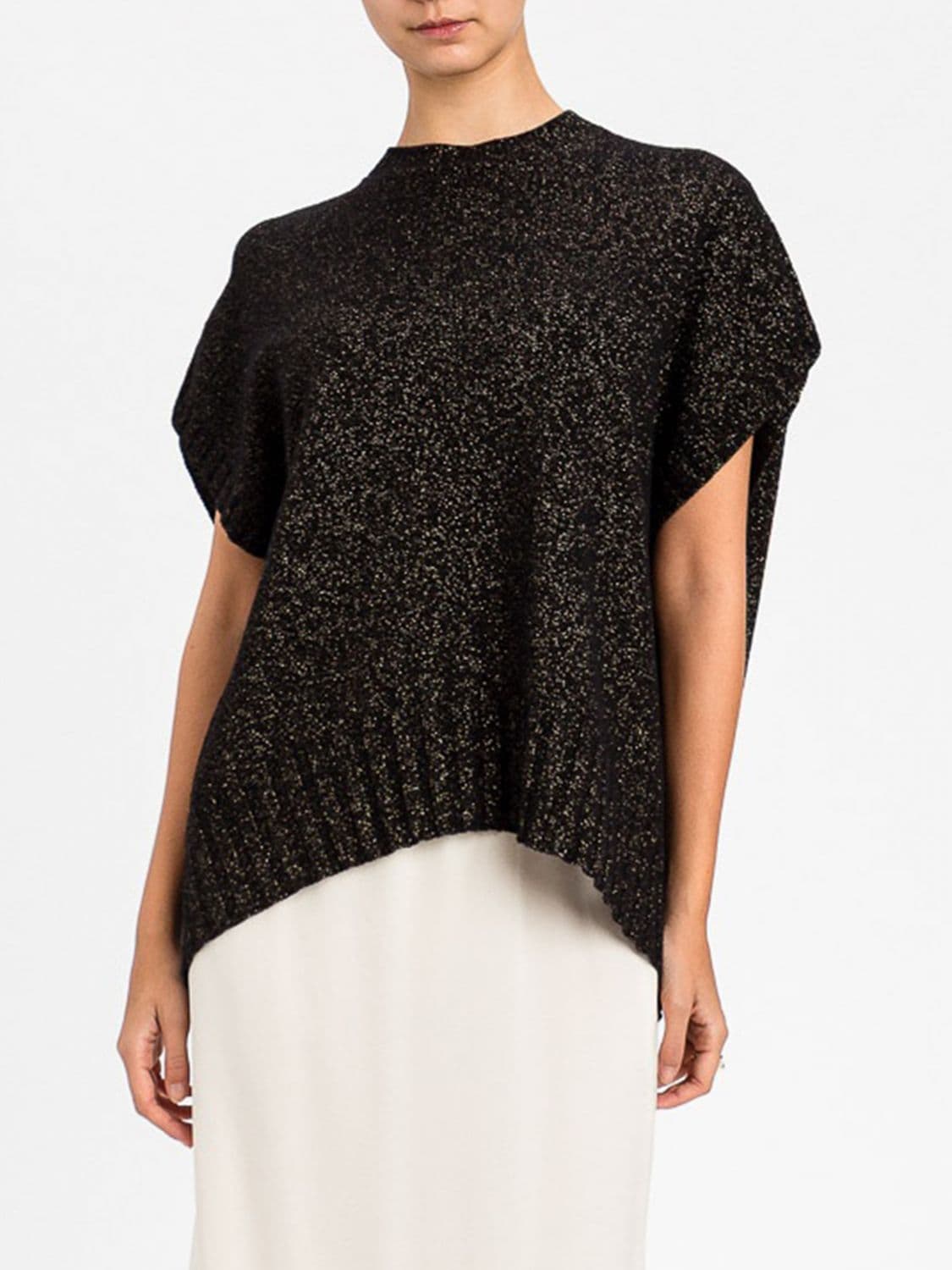 Twinset Short-Sleeved Jumper in Wool and Cashmere Blend with Lurex