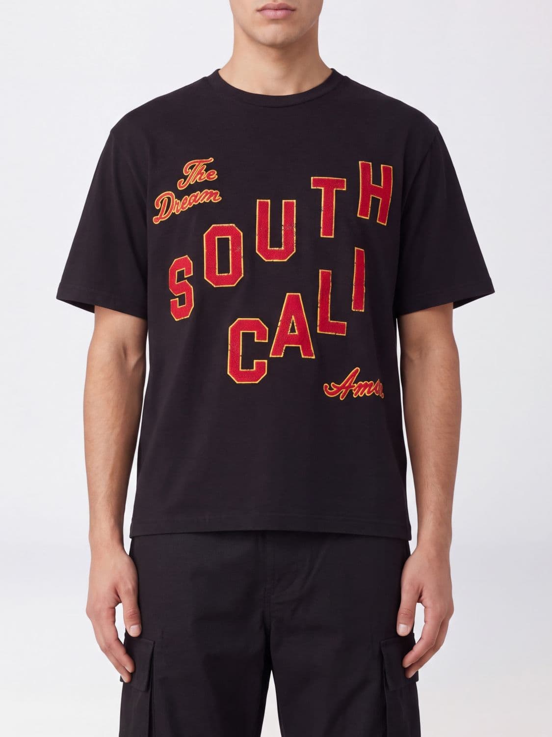 Amiri Contrast Logo Print Cotton Crewneck T-shirt