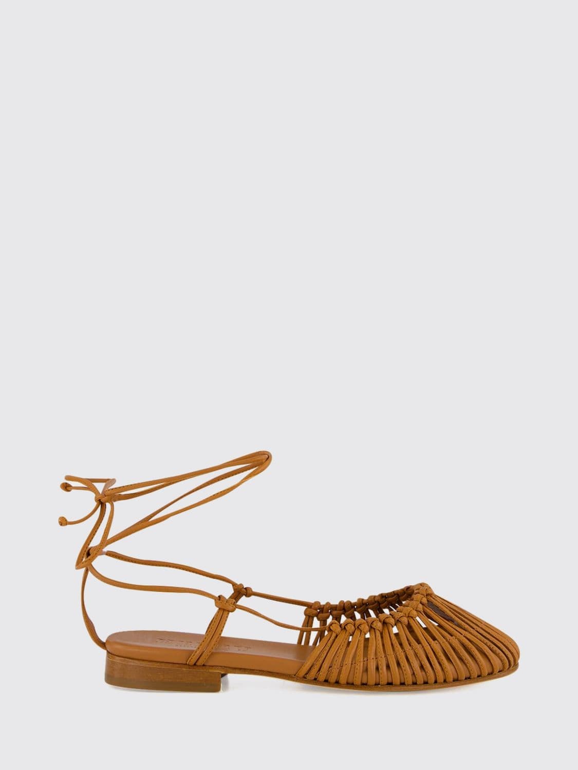 Hereu Mantera Lambskin Sandals with Ankle-Tie Straps
