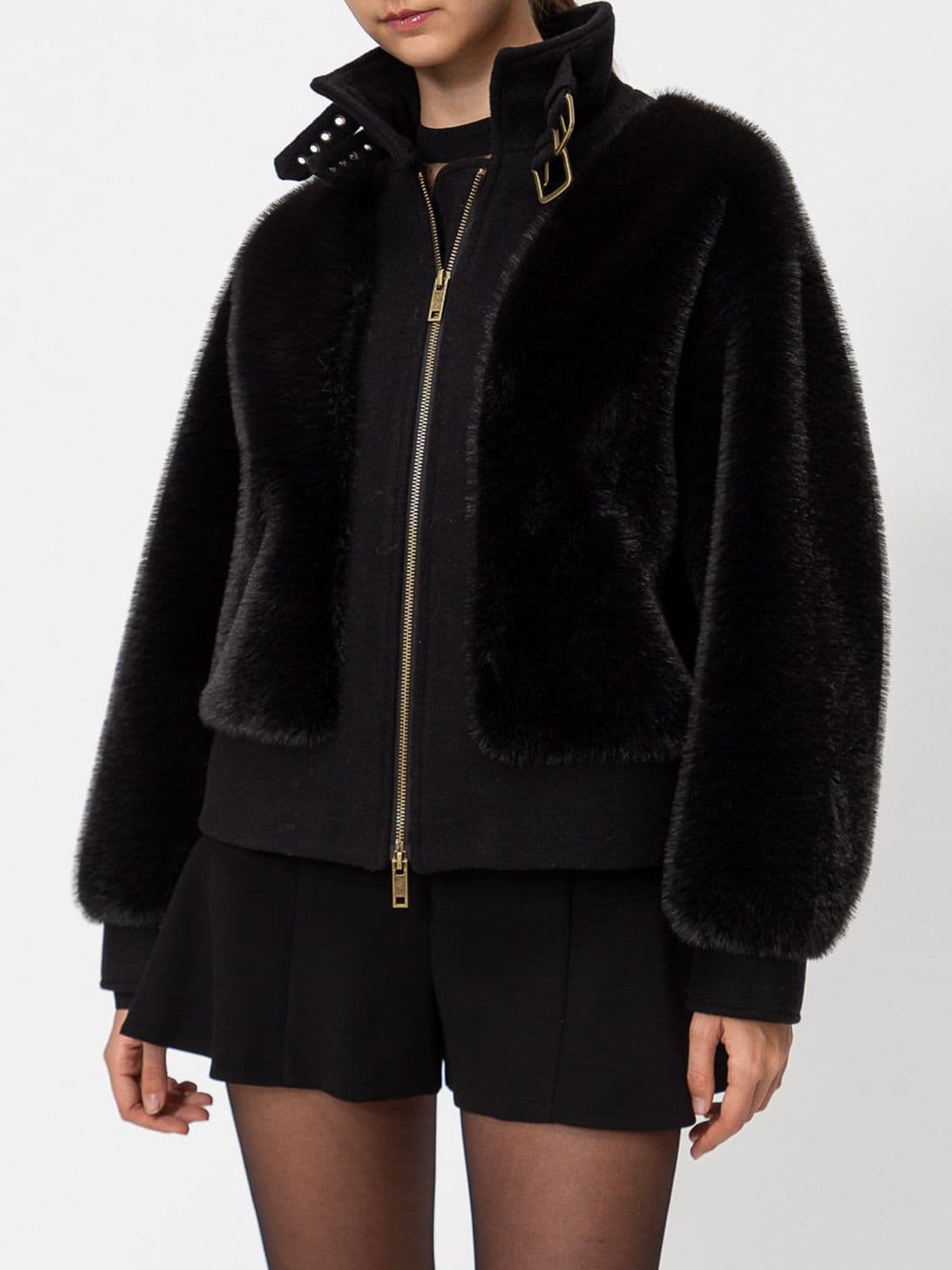 Twinset Fur Coat Woman color Black