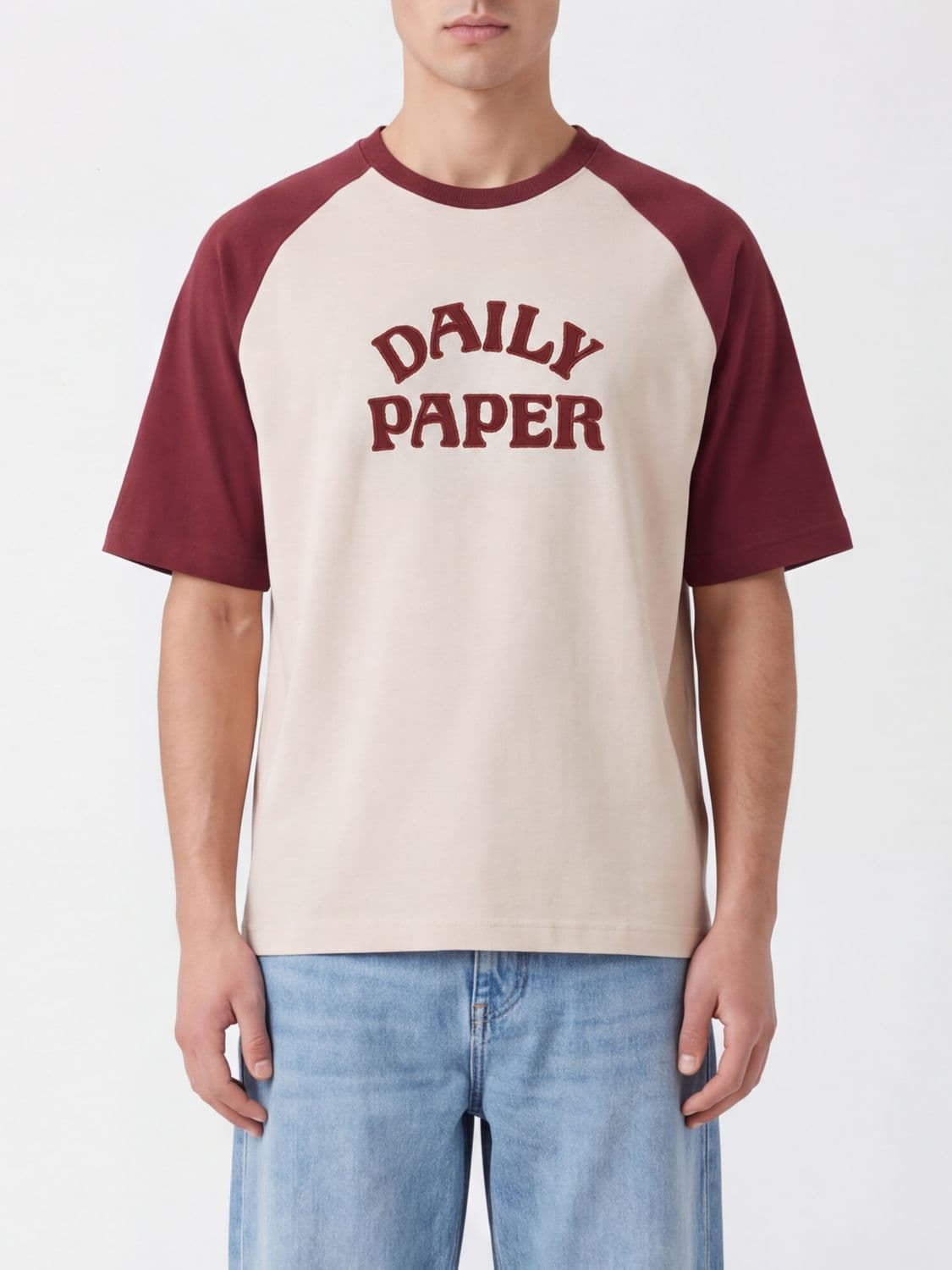Daily Paper Crewneck Cotton T-Shirt with Contrast Logo