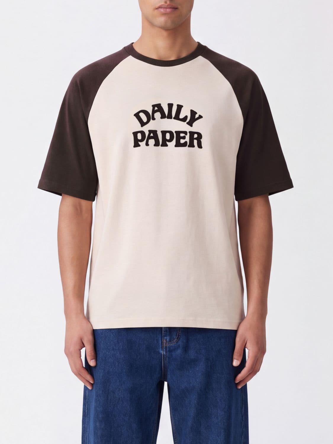 Daily Paper Crewneck Cotton T-Shirt with Contrast Logo
