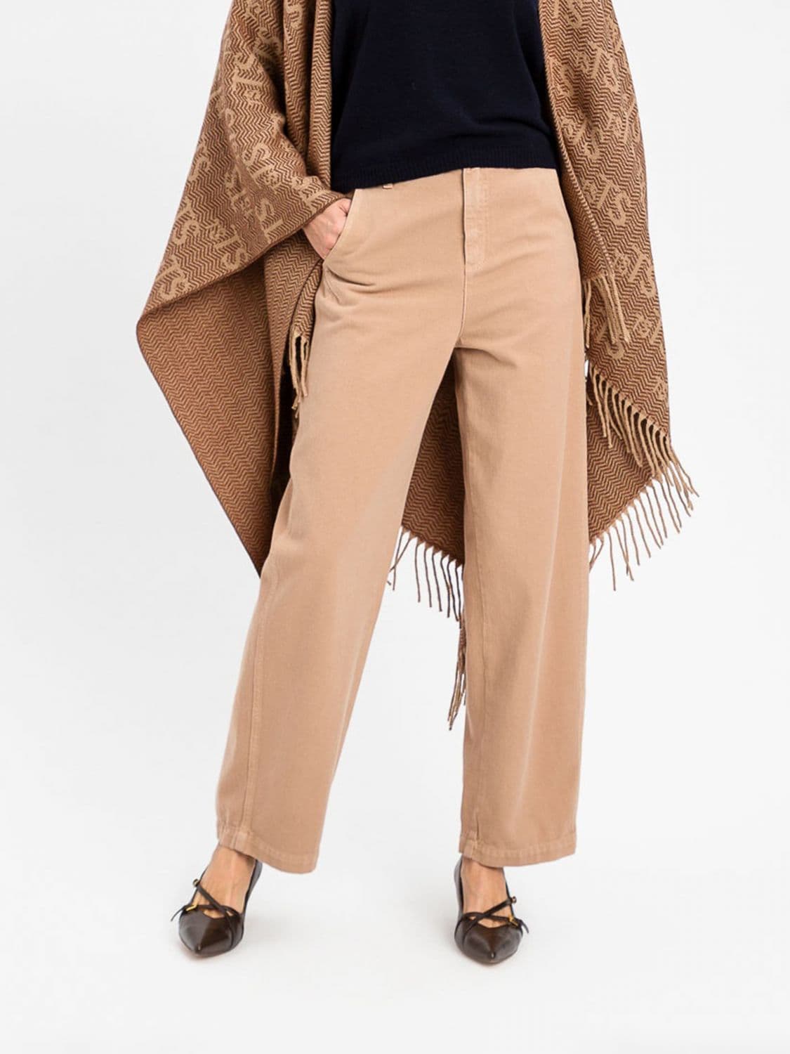 Twinset Mid-Rise Straight Jeans in Cotton Denim