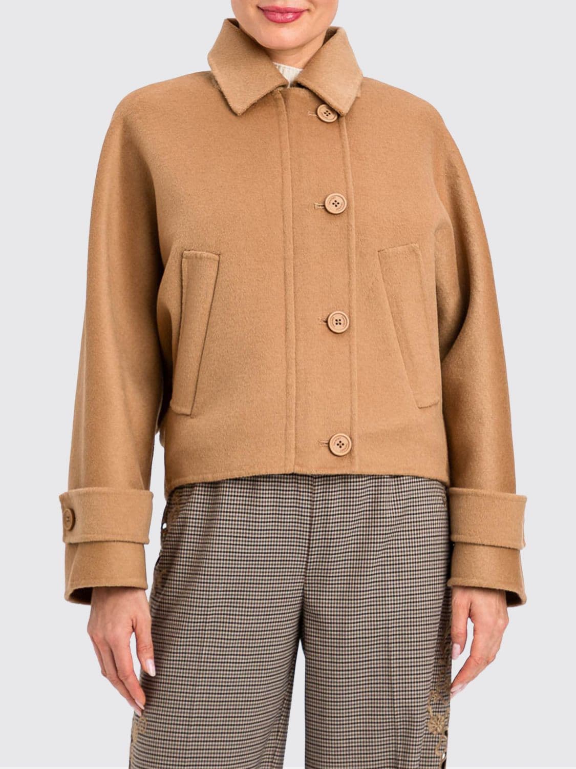 Twinset Coat Woman color Tobacco