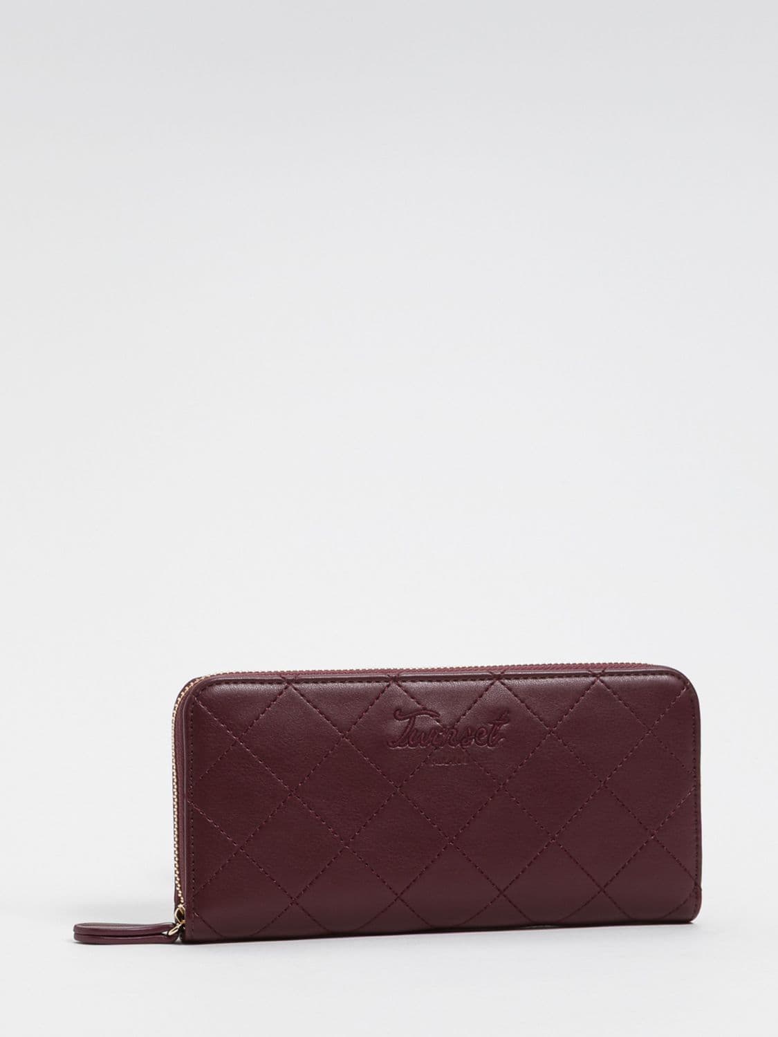 Twinset Continental Cowhide Leather Wallet with Embroidered Logo