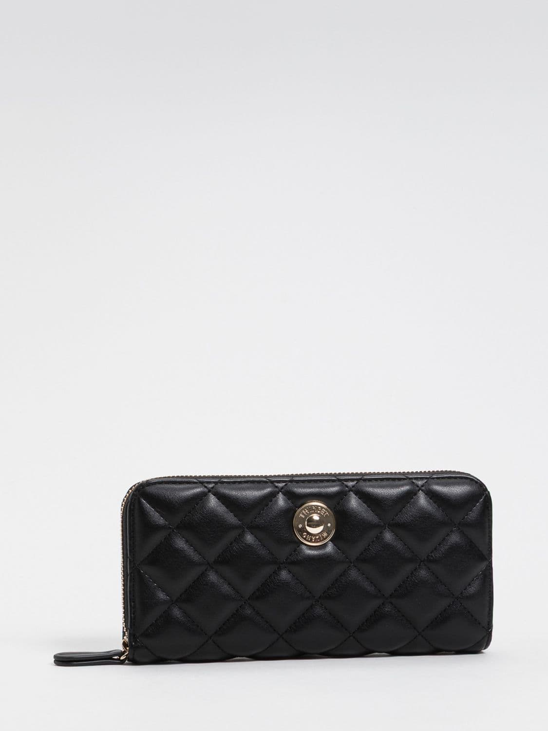 Twinset Matelassé Faux Leather Continental Wallet with Zip-Around Closure