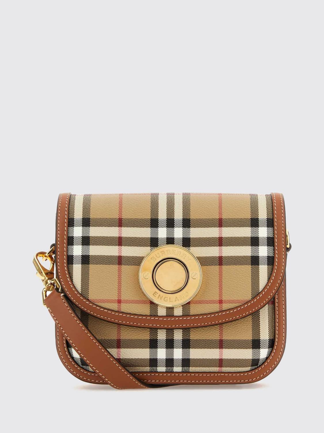 Burberry Elisabeth Vintage Check Cotton Mini Bag with Equestrian Knight Logo