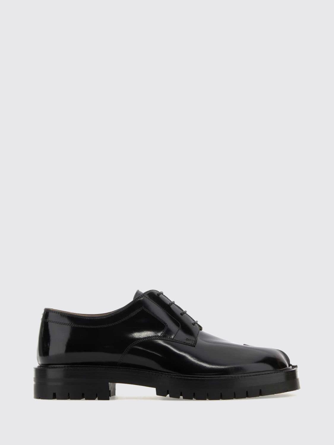 Maison Margiela Tabi Brushed Leather Derby Shoes with Notched Sole