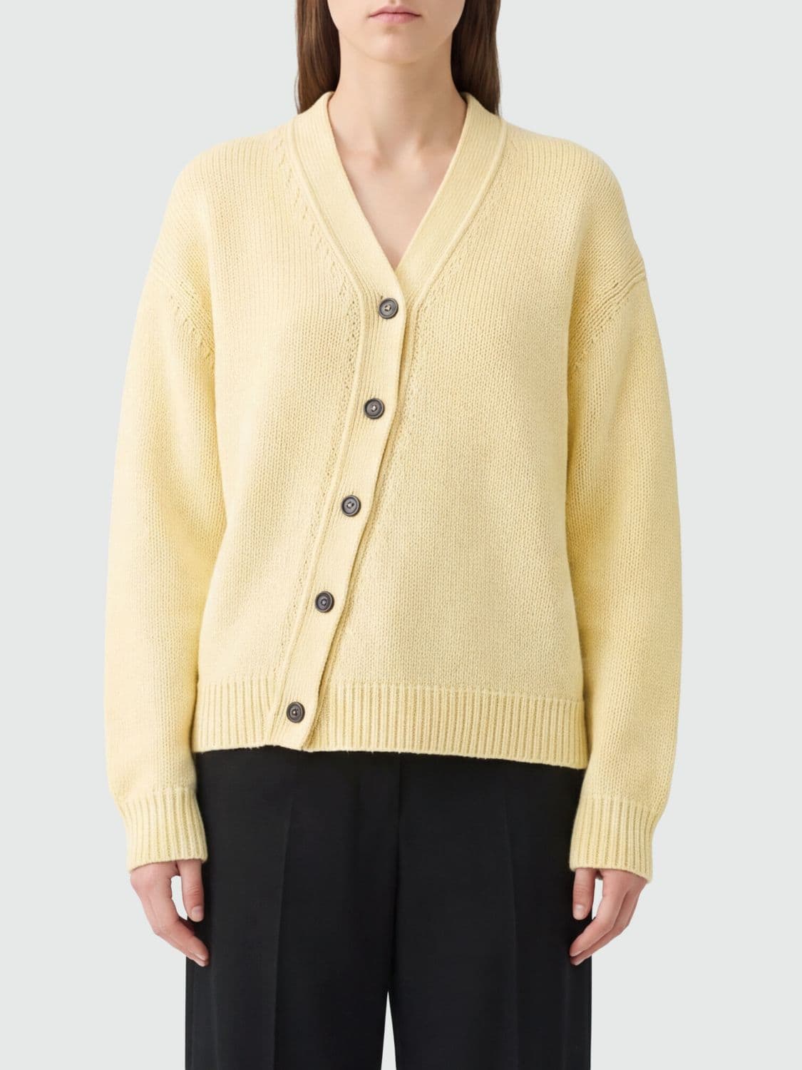 Jil Sander Wool and Cashmere V-Neck Cardigan with Buttons