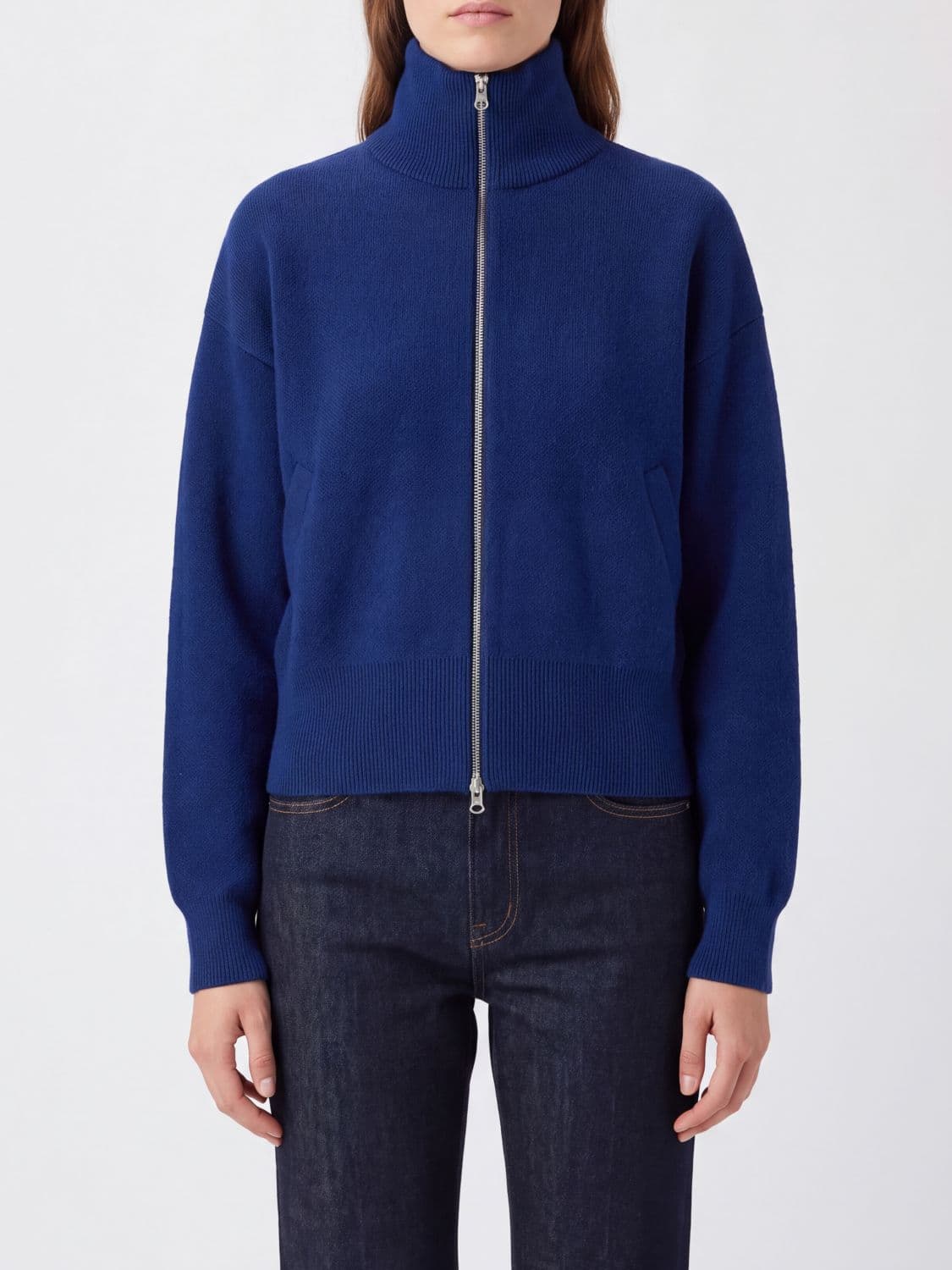 Extreme Cashmere Turtleneck Cardigan in Pure Cashmere with Zip Closure