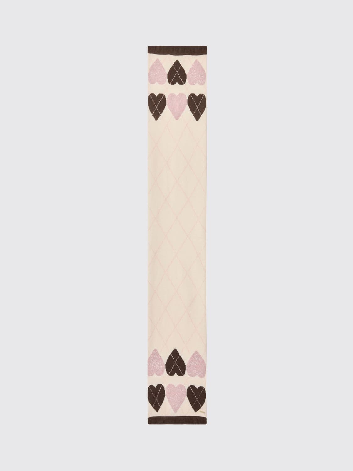 Twinset U & b Heart-Print Wool and Cotton-Blend Rectangular Scarf